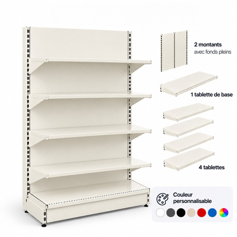 Kit Gondole de magasin murale haute | Rayonnage magasin