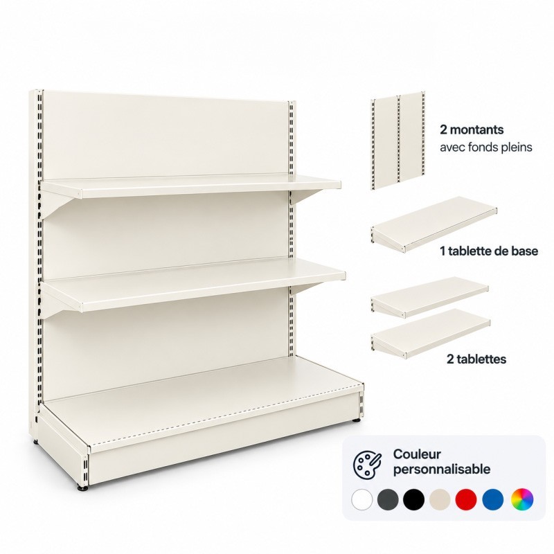 Kit Gondole de magasin murale basse | Rayonnage magasin