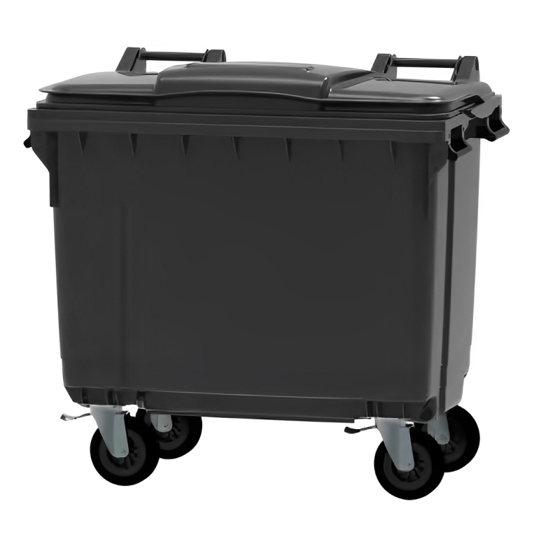 Collecteur à déchets avec couvercle et roues 200mm