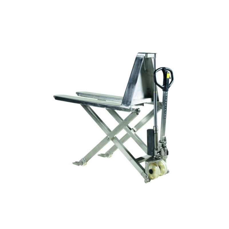 transpalette manuelle en inox haute levée
