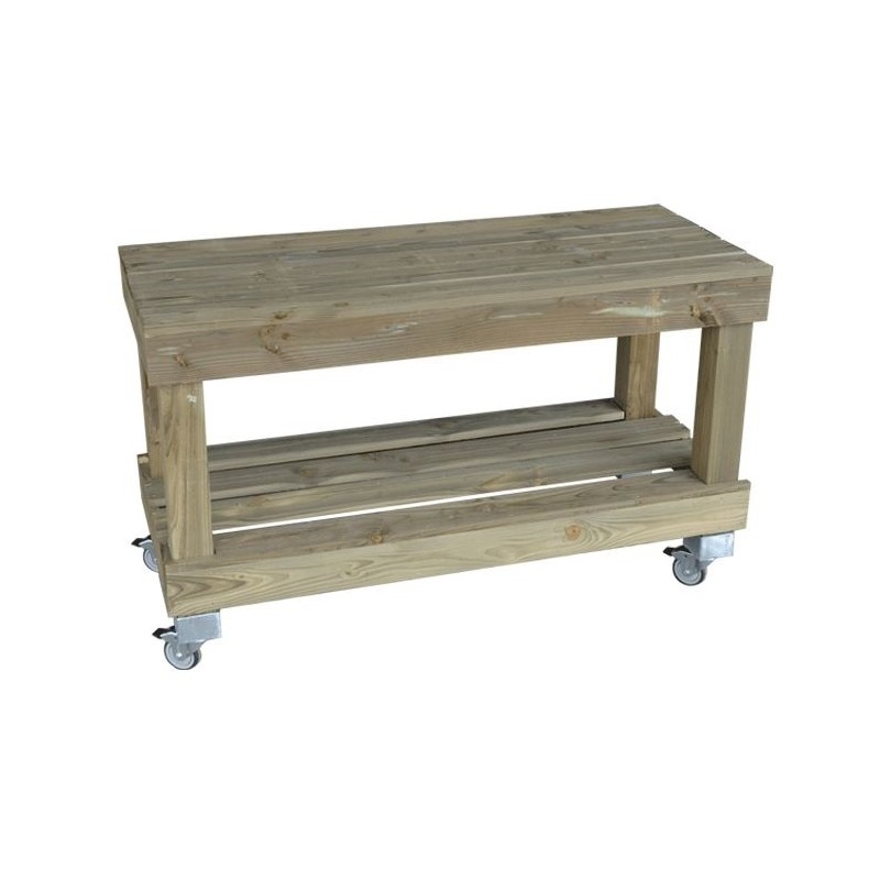 Table basse en bois avec ou sans roulettes
