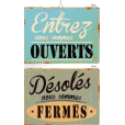 Pancarte Ouverts/Fermé Vintage