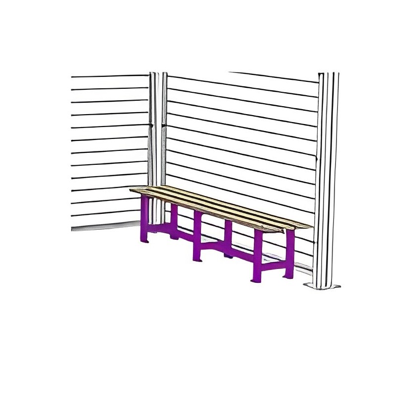 Banc pour abris bus alu et bois