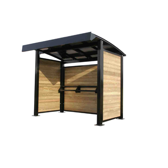 Abri bus en Alu et Bois