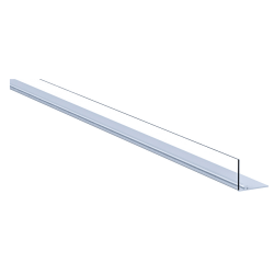 Rail magnétique large gris L.1250 mm avec butée