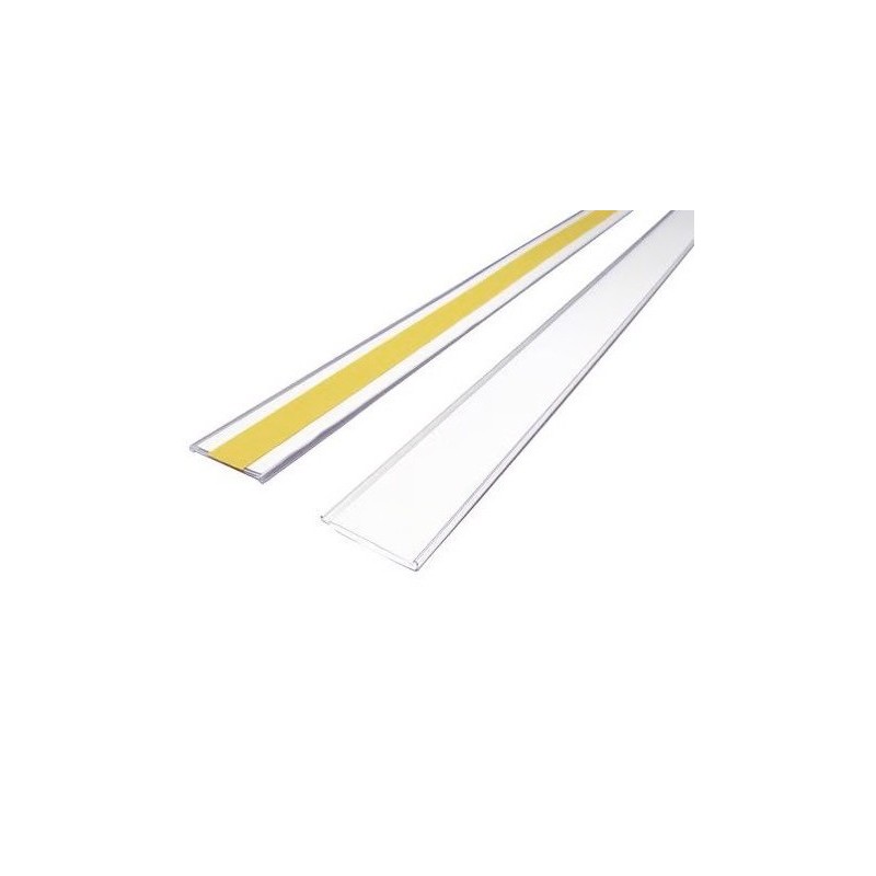 Porte étiquette prix transparent H40 L1000/1330 mm | Grande visibilité