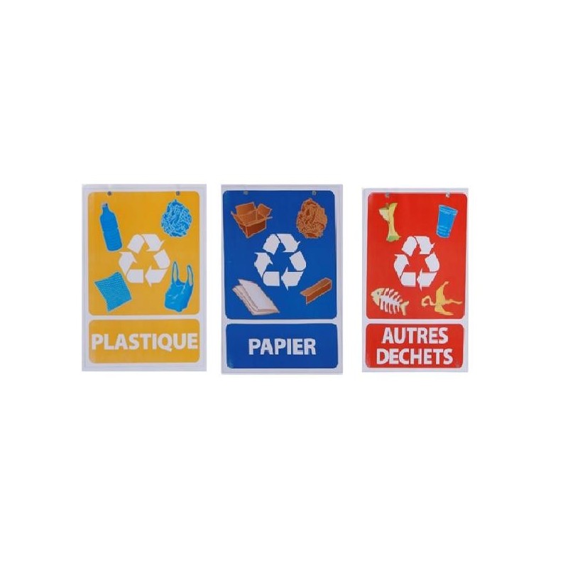 Lots de 3 panneaux " tri sélectif " pour une parfaite signalisation