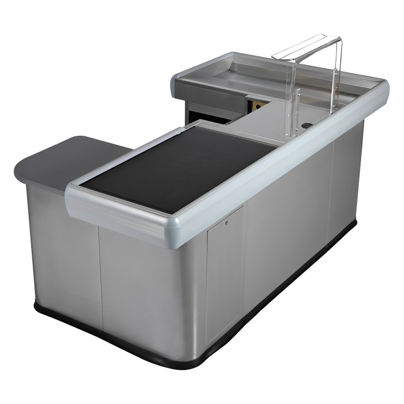 Sortie de caisse 2300 mm avec tapis roulant | Comptoir de caisse