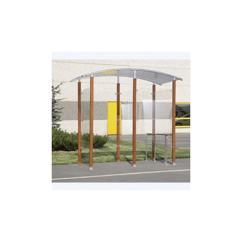 Abri fumeur "Bridge" avec poteaux en bois exotique