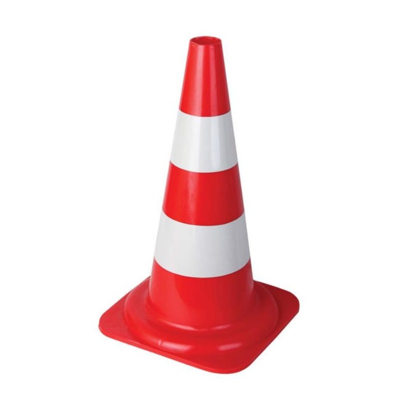 Cône de signalisation de couleur orange & blanc réfléchissant pour chantiers