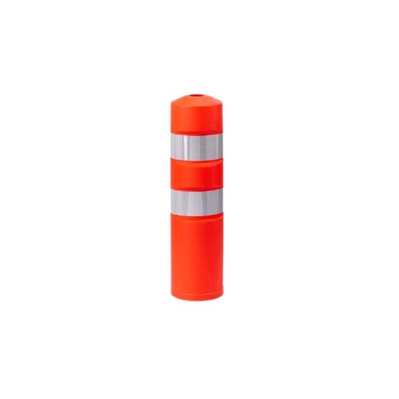 Poteau de signalisation avec bandes réfléchissantes┃Travaux & Chantiers