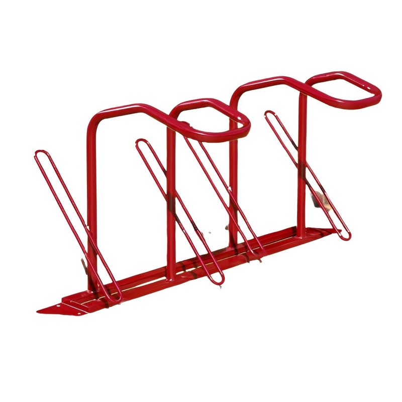 Range vélo pour antivol en U en acier rouge┃Mobilier Urbain
