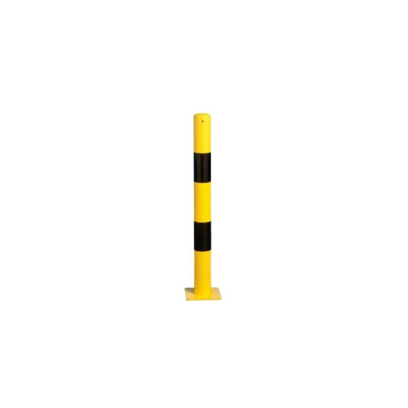 Poteau de protection fixe jaune et noir ou galvanisé