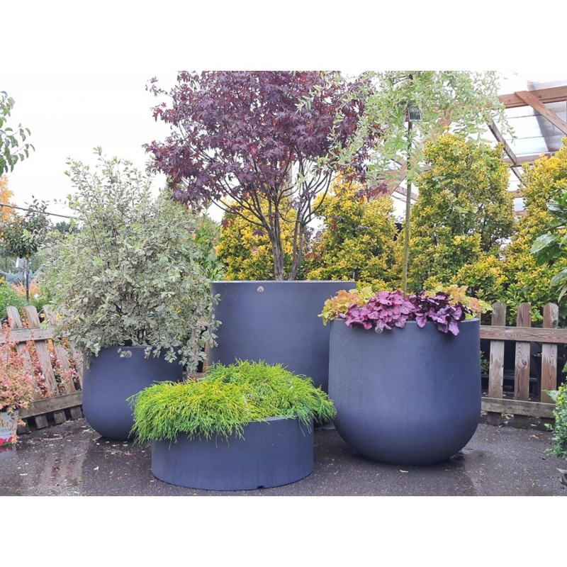 Lot De 2 Pots De Fleurs Extérieur Style Amphore Rétro - Diamètre 41cm, Hauteur 46.5cm - Blanc - Plastique PP Résistant