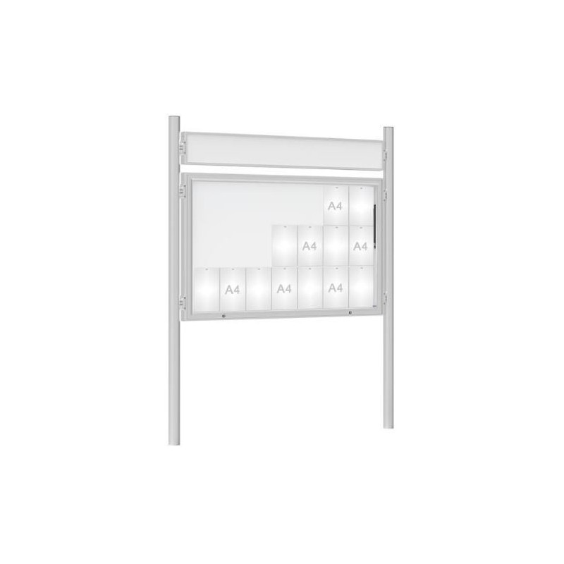 Vitrine extérieure anodisé 75 sur poteaux