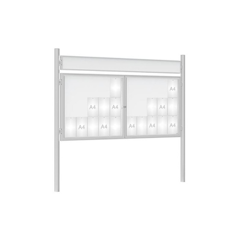 Vitrine extérieure anodisé 75 sur poteaux