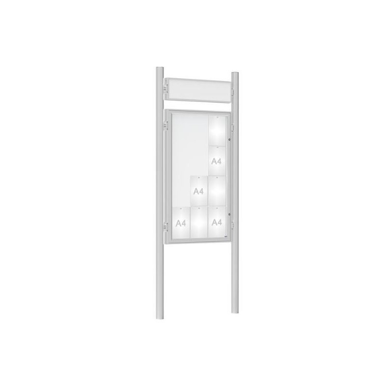 Vitrine extérieure anodisé 75 sur poteaux