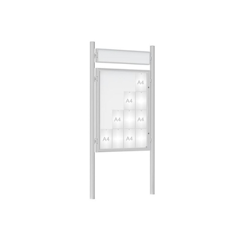 Vitrine extérieure anodisé 75 sur poteaux