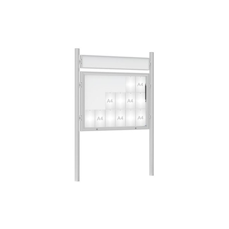 Vitrine extérieure anodisé 75 sur poteaux