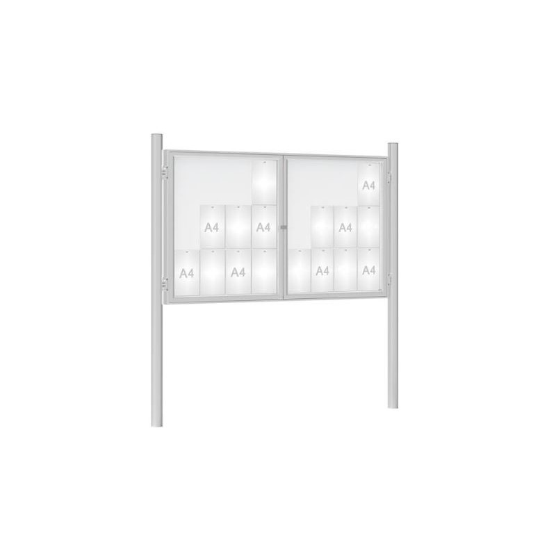 Vitrine extérieure anodisé 75 sur poteaux