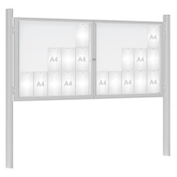 Vitrine extérieure anodisé 75 sur poteaux oblongs