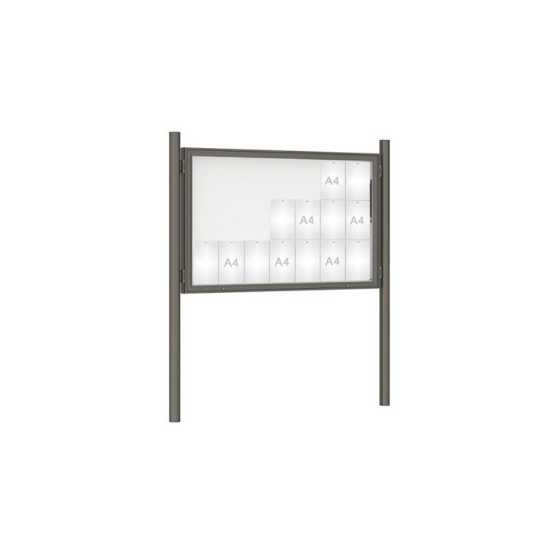 Vitrine extérieure peinte 75 sur poteaux