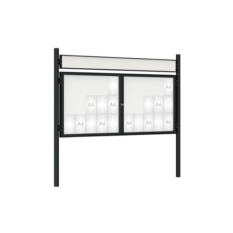 Vitrine extérieure peinte 75 sur poteaux