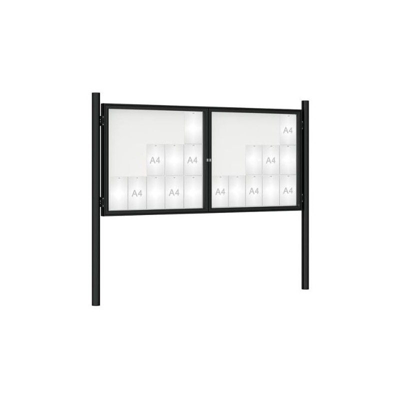 Vitrine extérieure peinte 75 sur poteaux