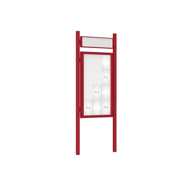 Vitrine extérieure peinte 75 sur poteaux