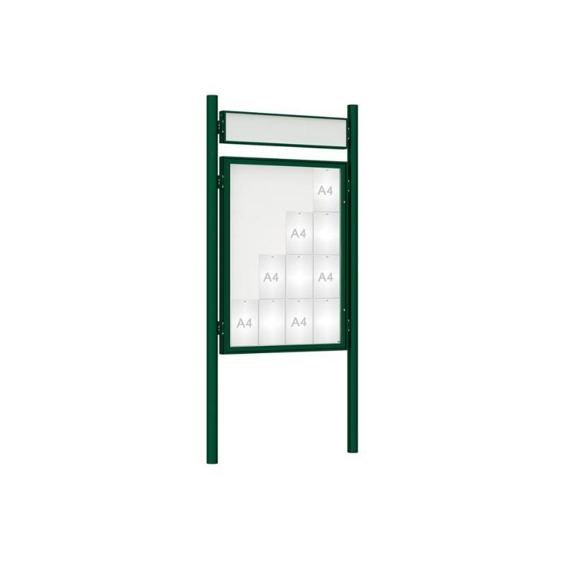 Vitrine extérieure peinte 75 sur poteaux