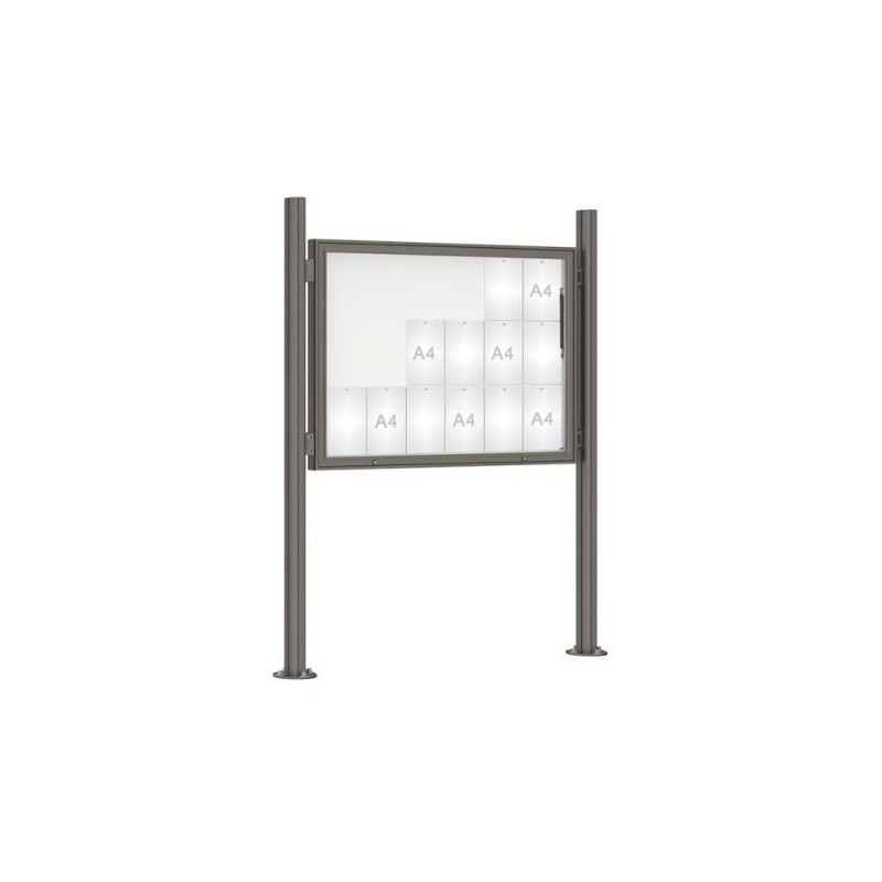 Vitrine extérieure peinte 75 poteaux oblongs