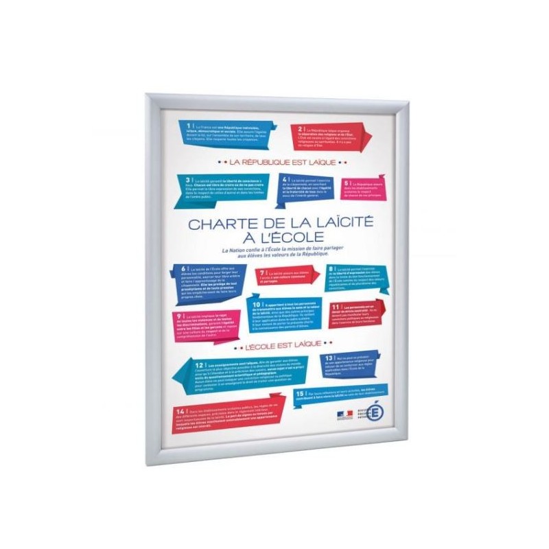 Vitrine d'affichage intérieure ECO CLIC en aluminium anodisé argent