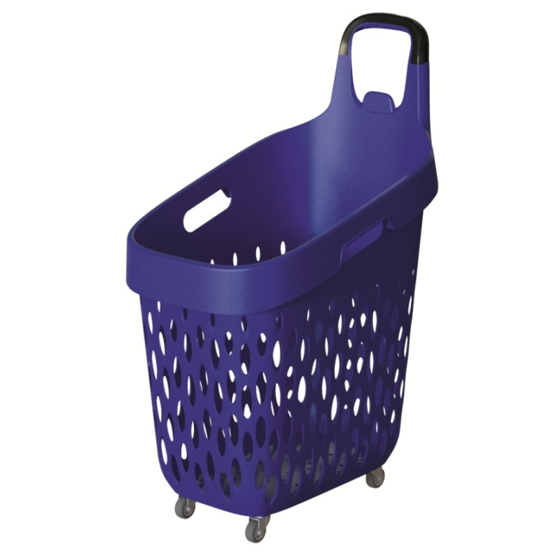 Panier supermarché 73 litres à roulettes