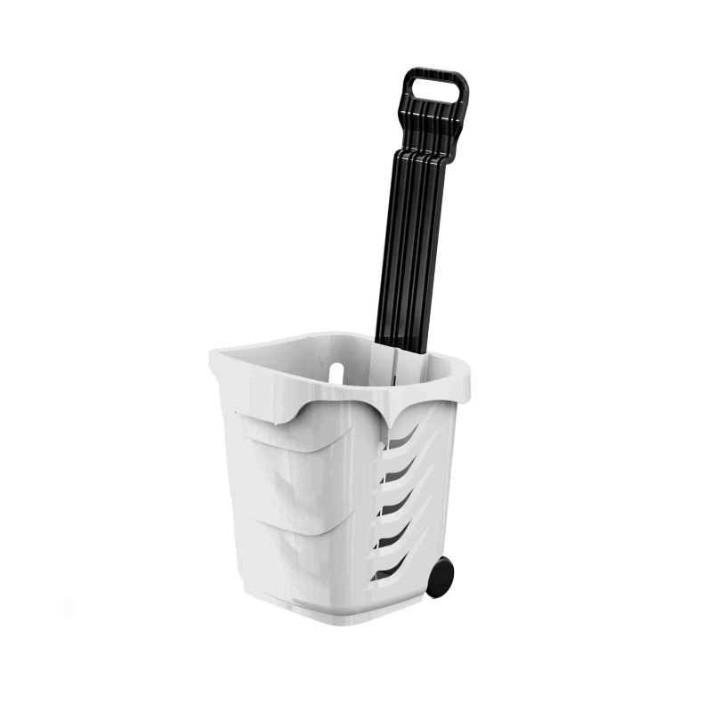 Panier magasin à roulettes 38 litres - Anse télescopique