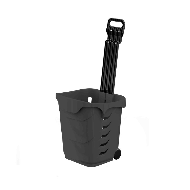 Panier magasin à roulettes 38 litres - Anse télescopique
