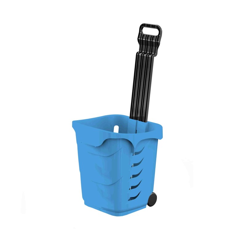 Panier magasin à roulettes 38 litres - Anse télescopique