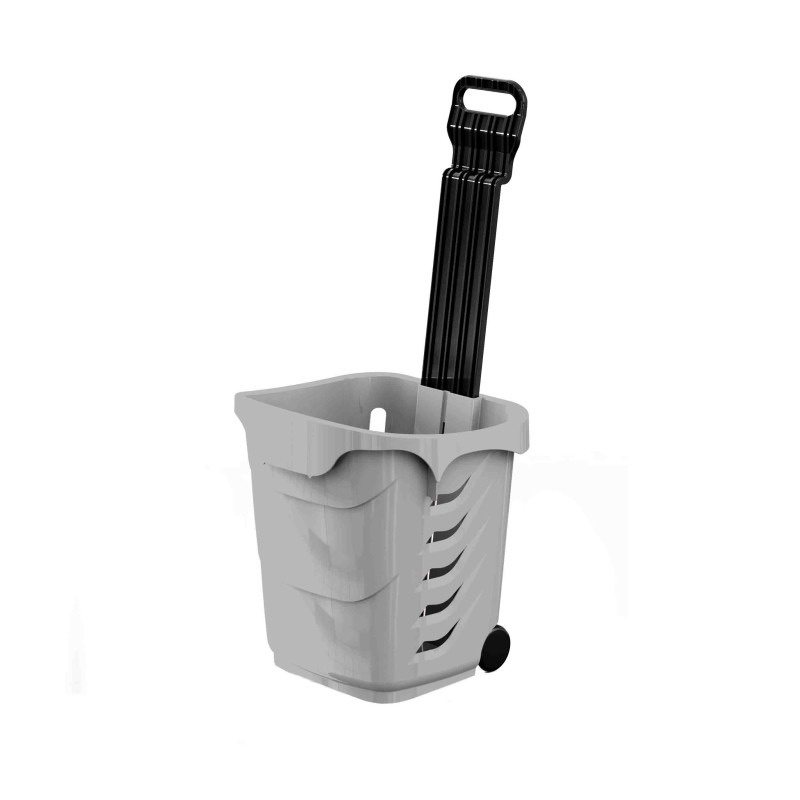 Panier magasin à roulettes 38 litres - Anse télescopique