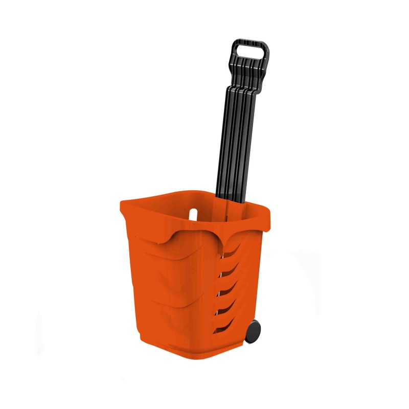 Panier magasin à roulettes 38 litres - Anse télescopique