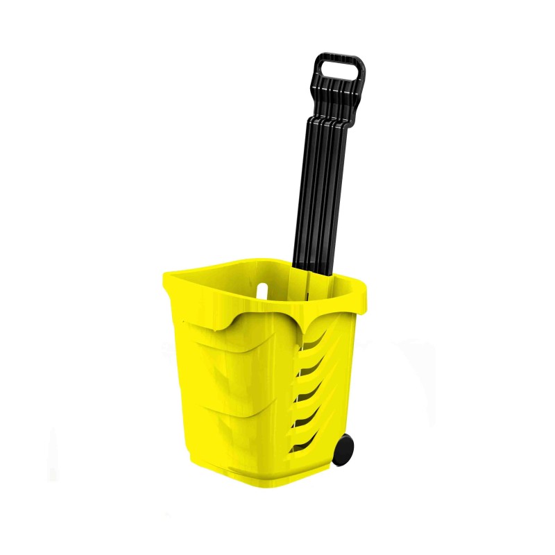 Panier magasin à roulettes 38 litres - Anse télescopique