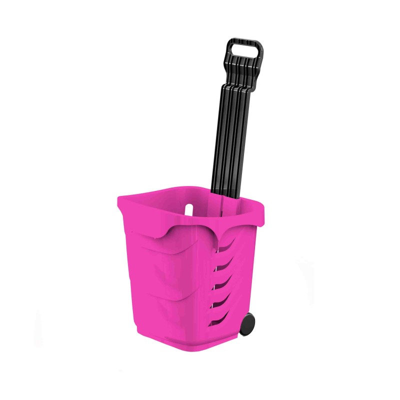 Panier magasin à roulettes 38 litres - Anse télescopique