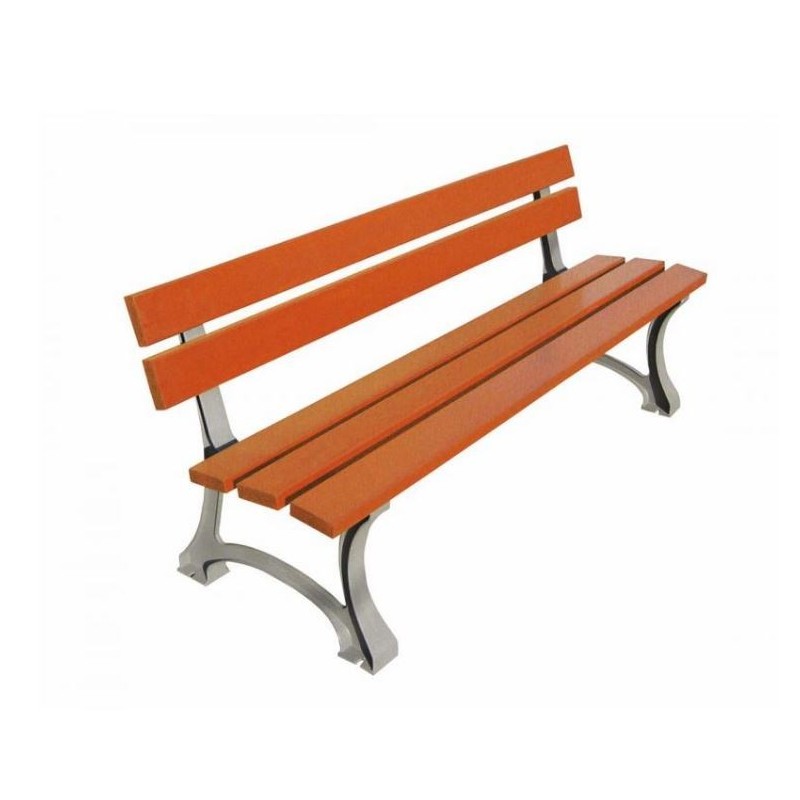Banc Public urbain CITY en bois chêne et métal | Agenc-Mag | Mora