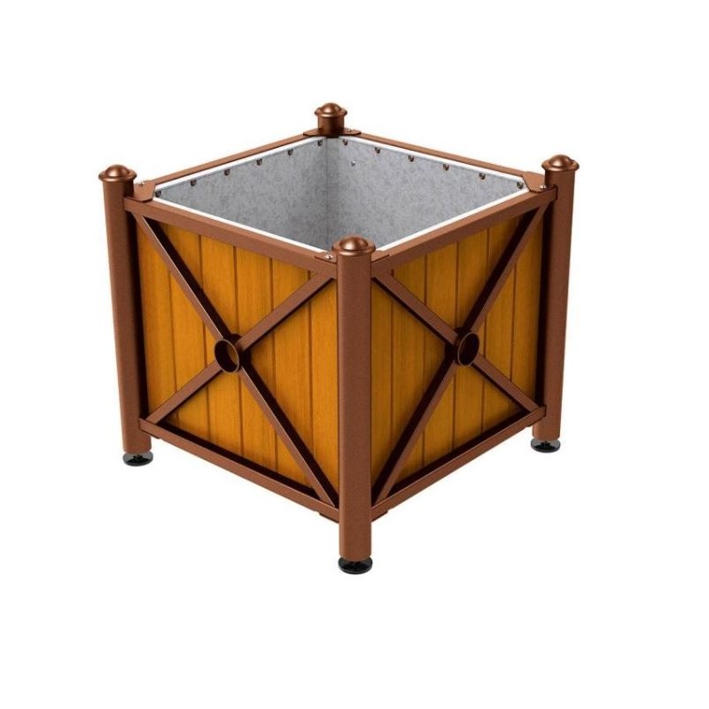 jardinière extérieure acier bois