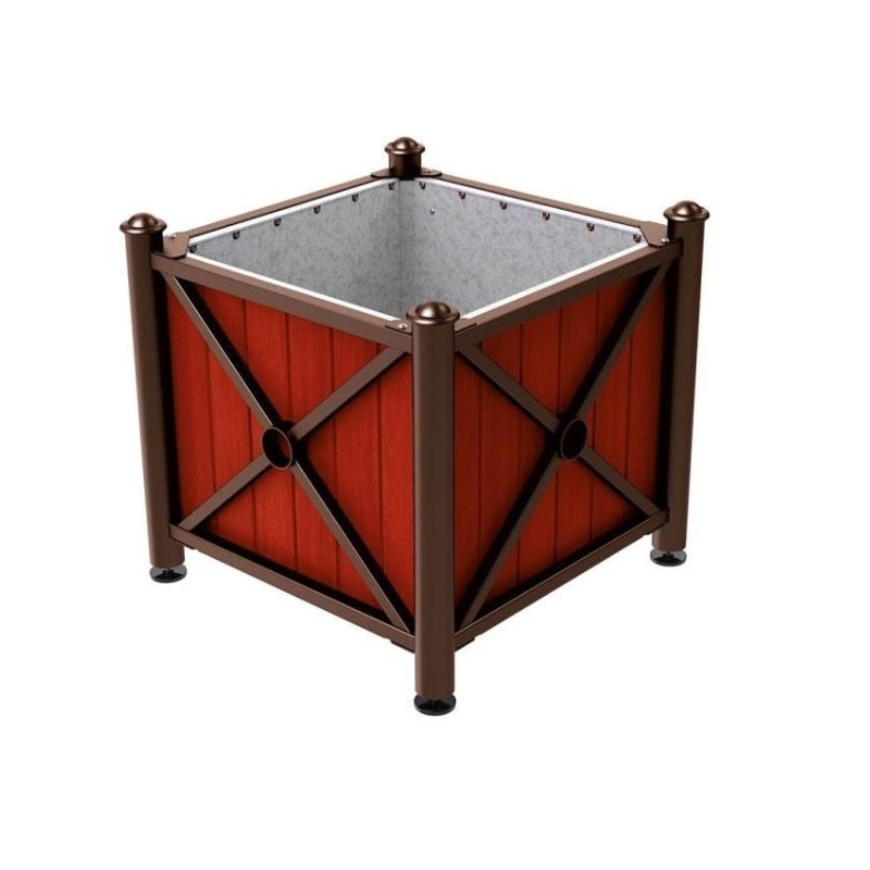 jardinière extérieure acier bois