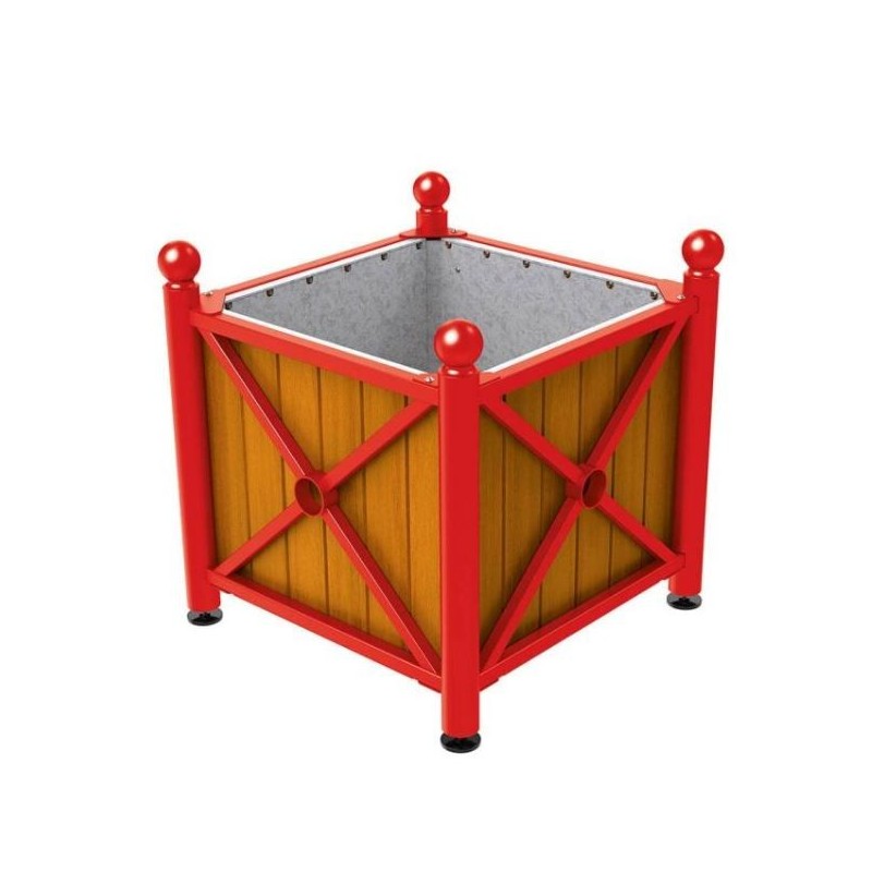 jardinière extérieure acier bois