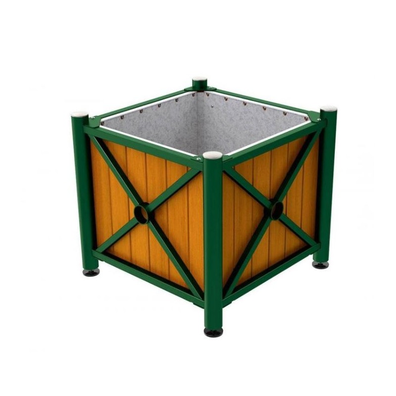 jardinière extérieure acier bois