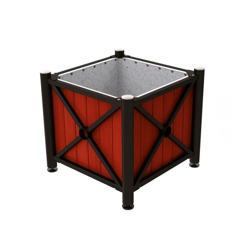 jardinière extérieure acier bois