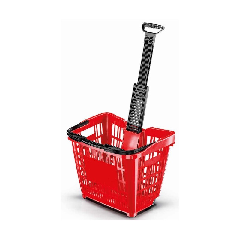 Panier supermarché roulettes 45 litres