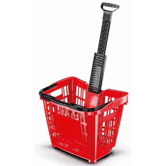 Panier supermarché roulettes 45 litres