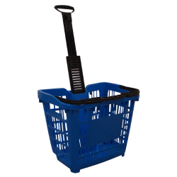 Panier supermarché roulettes 45 litres