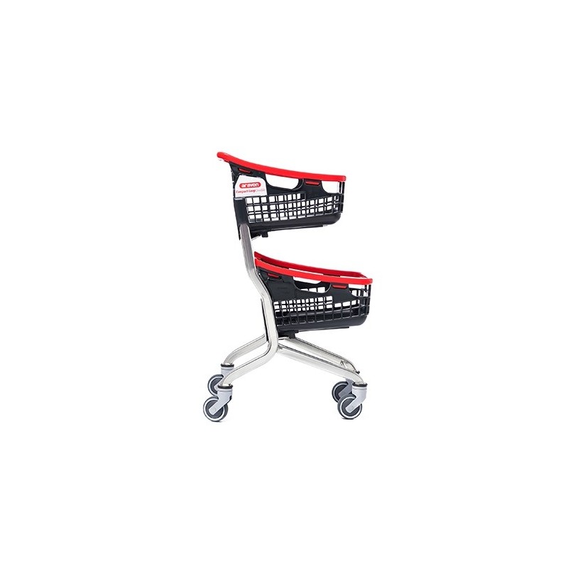 Chariot double panier 70 L – Compact et pratique en magasin